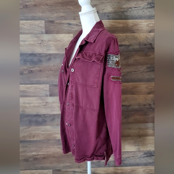 Free people beaded military jacket size L - Picture 7 of 10